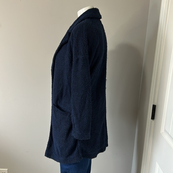 Marine Layer Birdseye Cardigan Longline Sweater Navy Jet Black Size XS - Picture 7 of 13